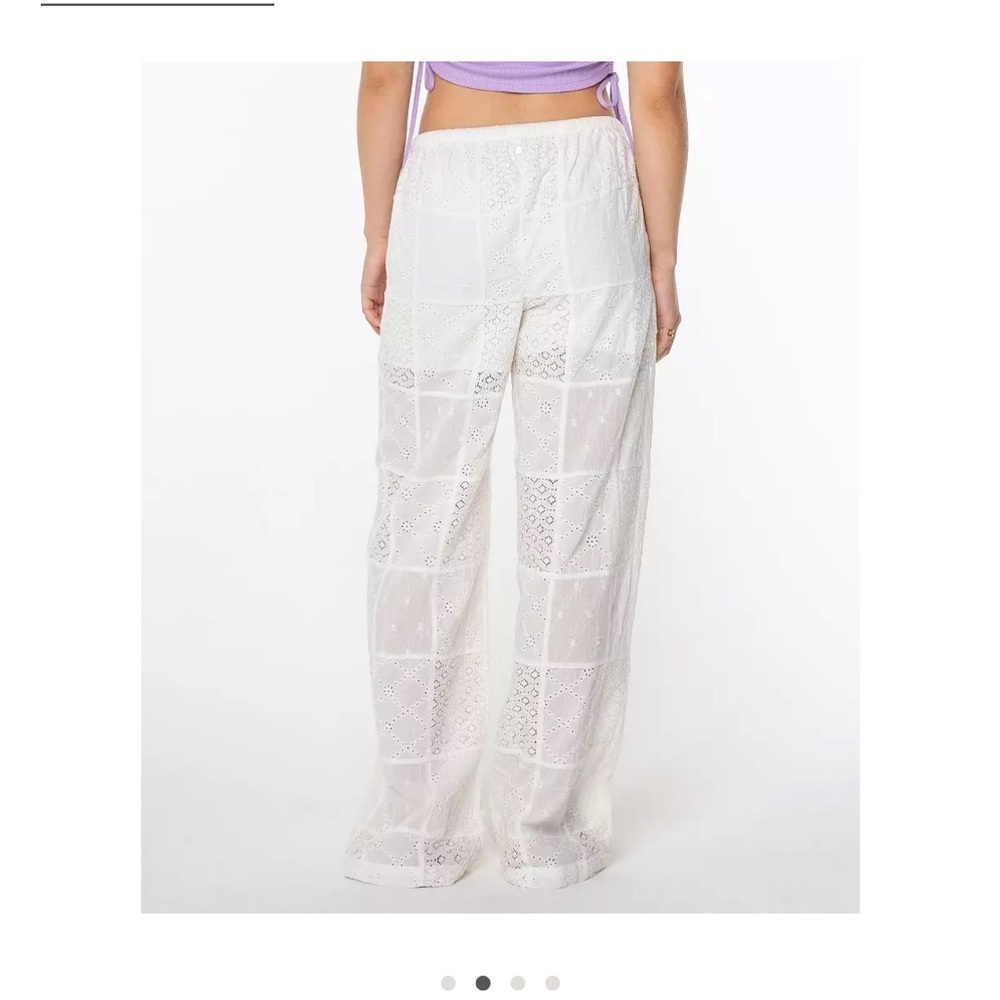Roxy Women's Medium Precious Patchwork Pants Snow White NWT Beach Half Lined - Picture 7 of 10